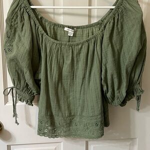 American Eagle Green Blouse/Tunic Top